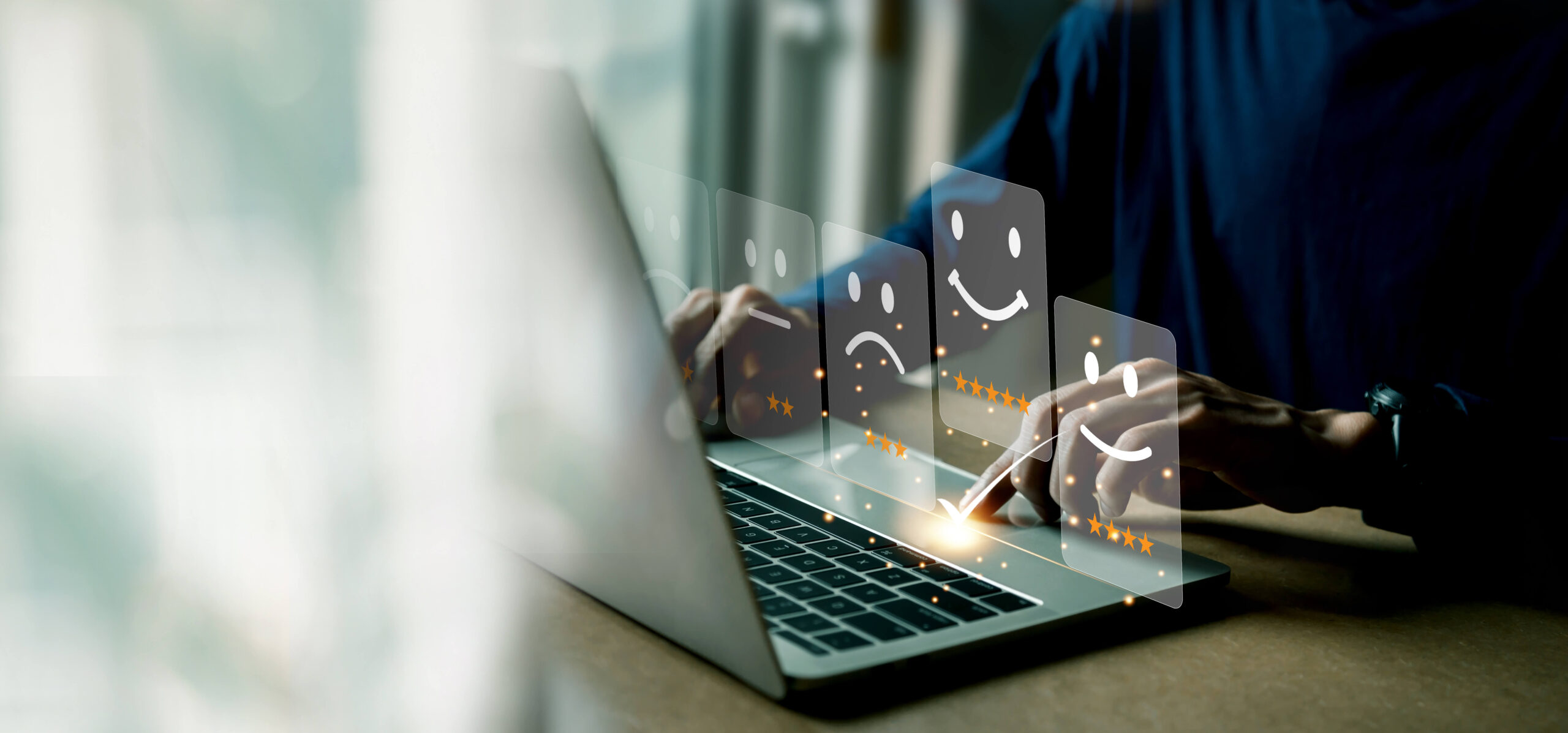 A man with laptop analyzing potential businesses